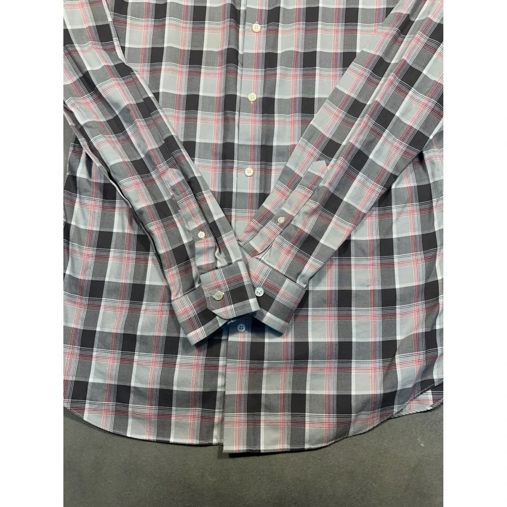 Banana‎ Republic Grant Fit Plaid Non Iron Long Sleeve Button Down Shirt Men XL